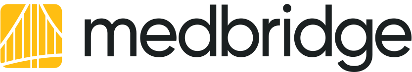 MedBridge logo with black lowercase "medbridge" and a yellow and white geometric icon on the left.